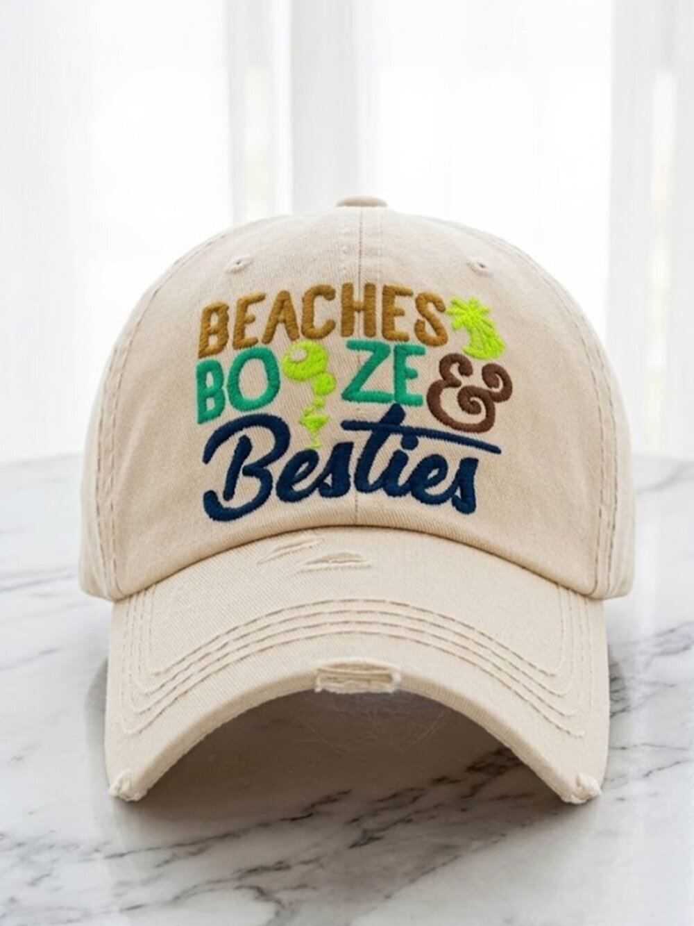 Ladies Stone Beaches and Besties Ladies Ball Cap